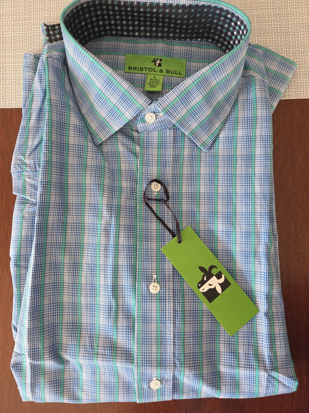 Blue and Green Plaid Men's Shirt